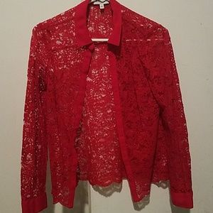 Sheer Red Blouse